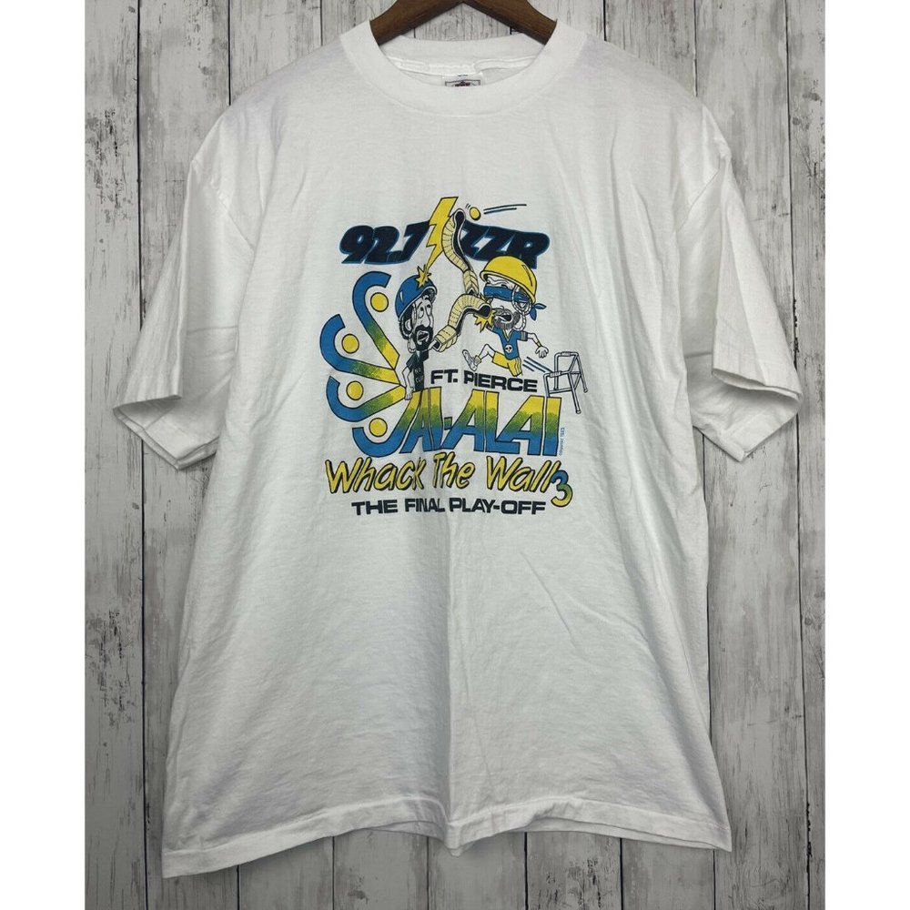 Vintage VTG 90s Comedy Funny Graphic T-shirt USA Charity Shirt Single Stitch  XL